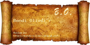 Bendi Olivér névjegykártya